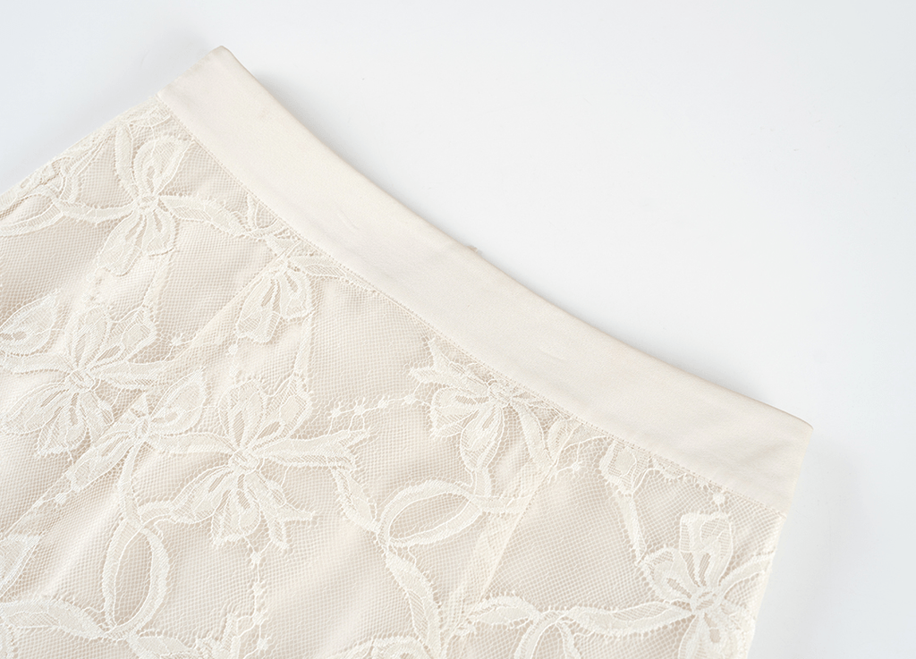 Embroidered Lace Panel Tee & Sheer Maxi Skirt Set - COPPING THREADS - LulusMiracle