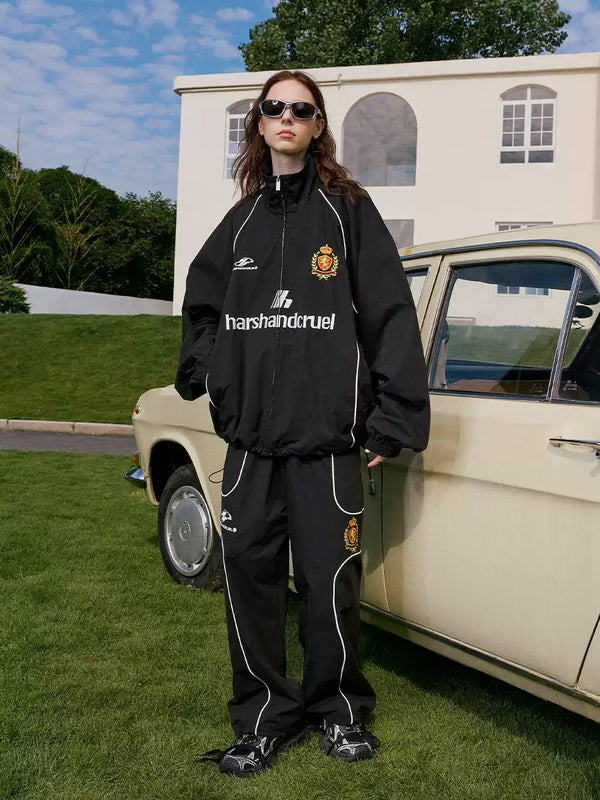 Embroidered Patchwork Football Club Training Jacket - COPPING THREADS - Harsh and Cruel