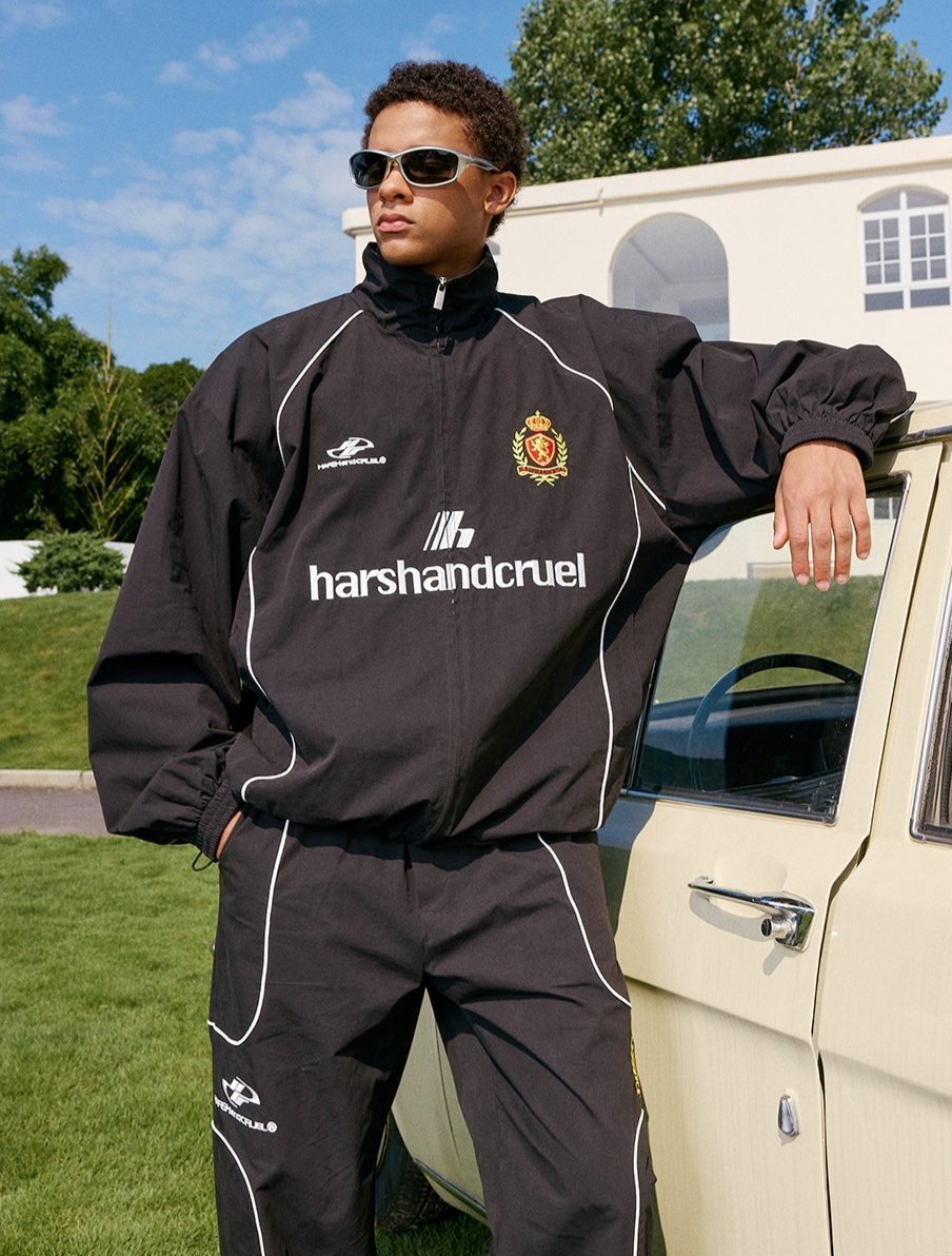 Embroidered Patchwork Football Club Training Jacket - COPPING THREADS - Harsh and Cruel