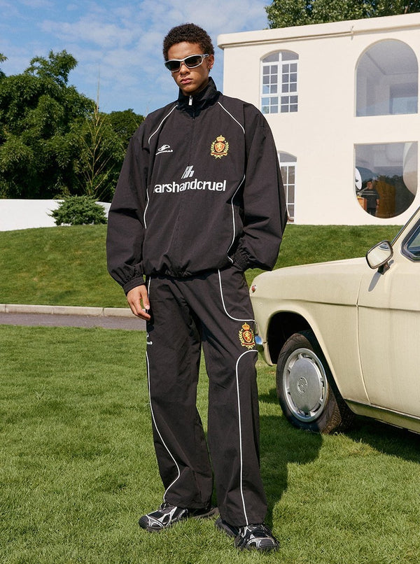 Embroidered Patchwork Football Club Training Jacket - COPPING THREADS - Harsh and Cruel