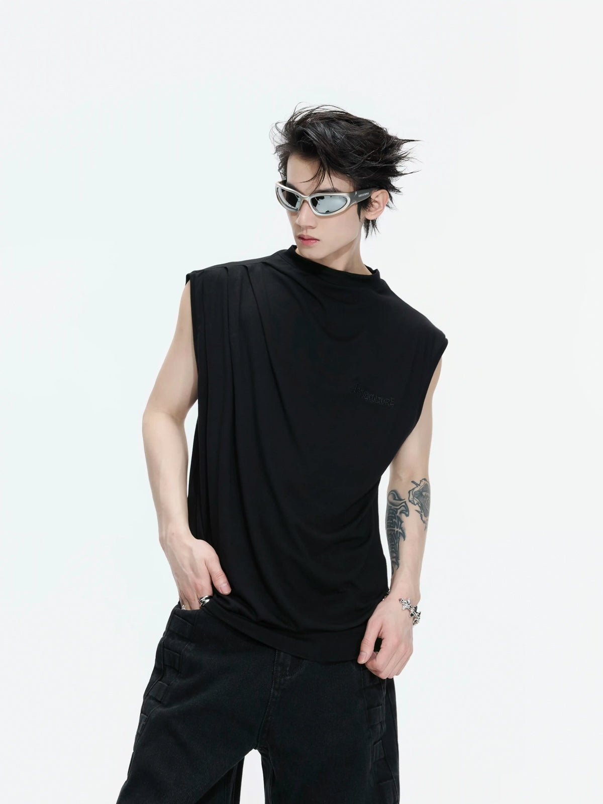 Embroidered Relaxed Tank Top - COPPING THREADS - Argue Culture