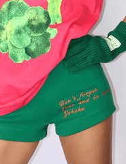 Embroidered Ribbed Hot Shorts - COPPING THREADS - Yokuku