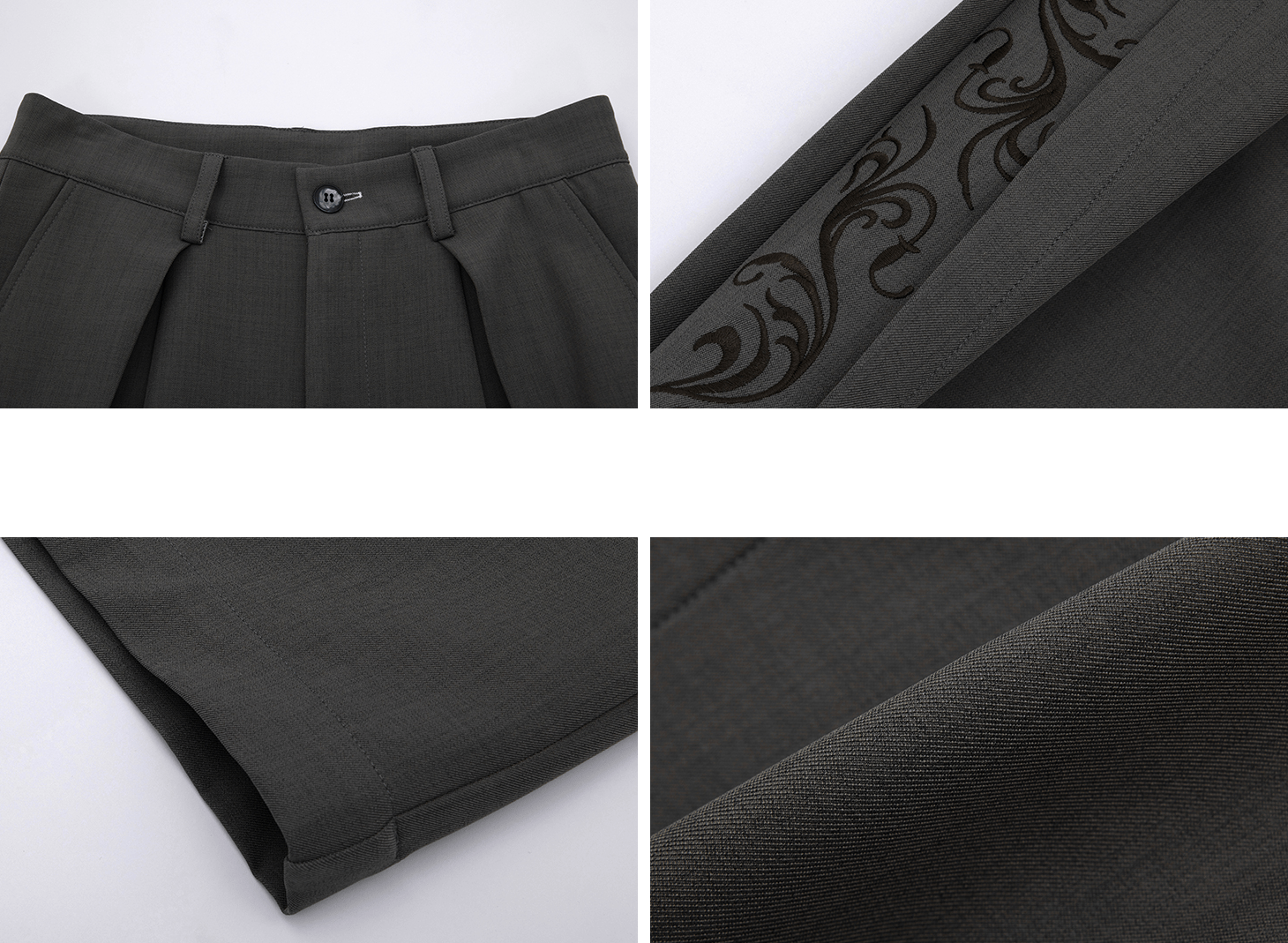 Embroidered Side Panel Wide - Leg Trousers - COPPING THREADS - ArguE CulturE