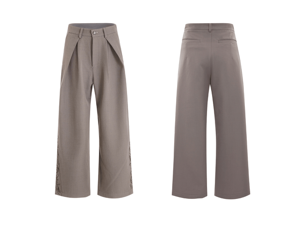 Embroidered Side Panel Wide - Leg Trousers - COPPING THREADS - ArguE CulturE