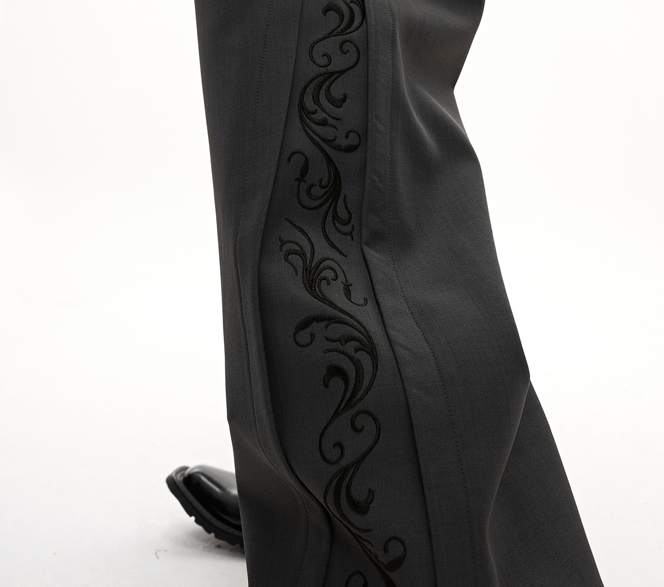 Embroidered Side Panel Wide - Leg Trousers - COPPING THREADS - ArguE CulturE