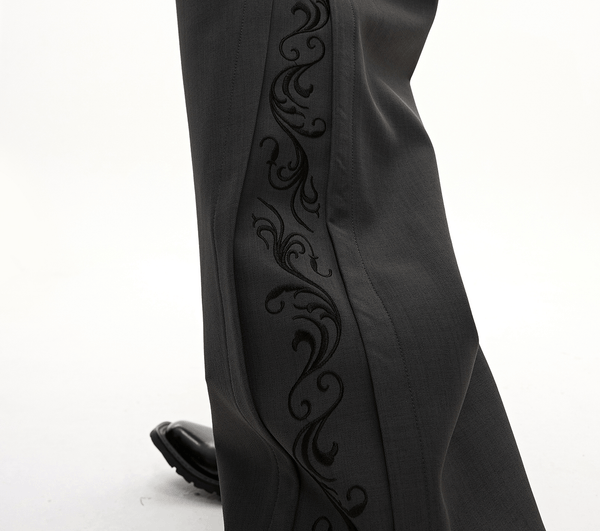 Embroidered Side Panel Wide - Leg Trousers - COPPING THREADS - ArguE CulturE