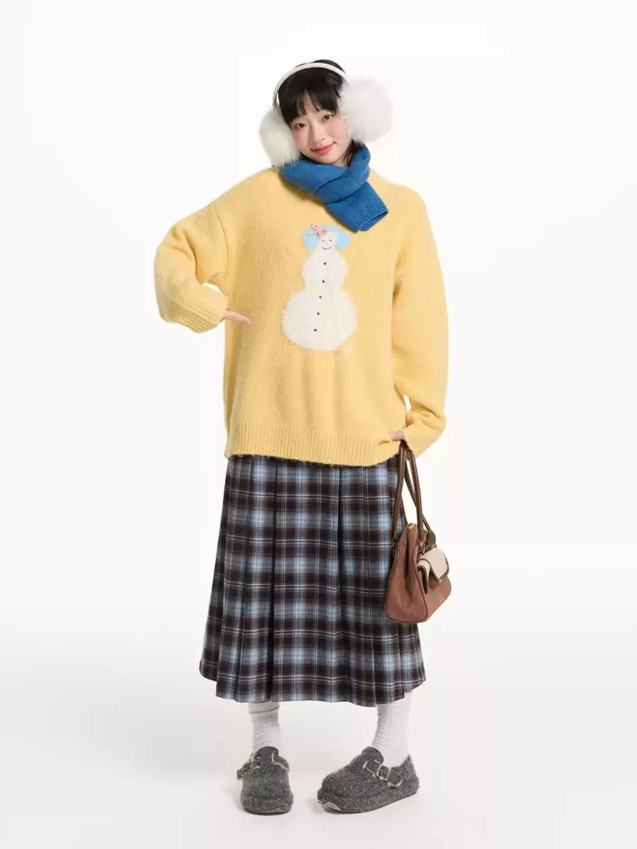 Embroidered Snowman Jacquard Crewneck Sweater - COPPING THREADS - CT Select