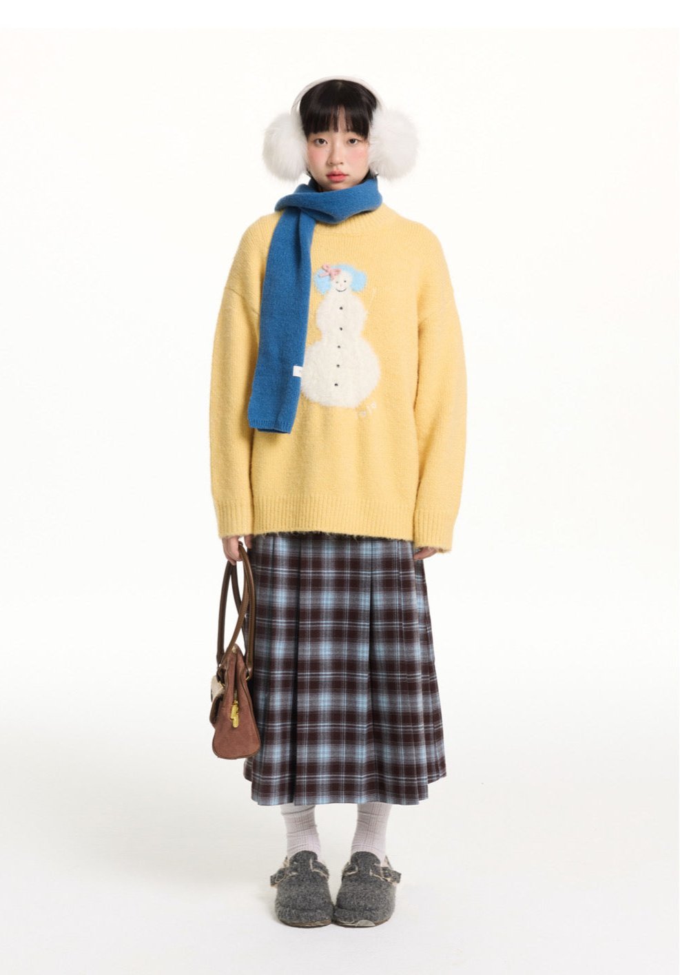 Embroidered Snowman Jacquard Crewneck Sweater - COPPING THREADS - CT Select