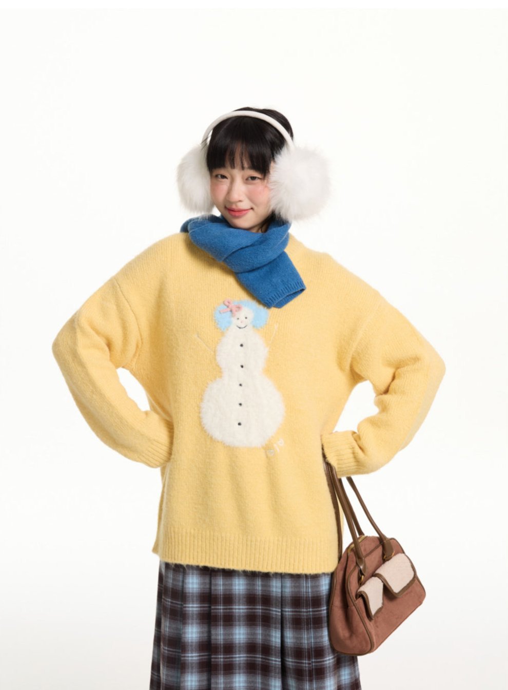 Embroidered Snowman Jacquard Crewneck Sweater - COPPING THREADS - CT Select