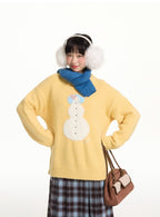 Embroidered Snowman Jacquard Crewneck Sweater - COPPING THREADS - CT Select