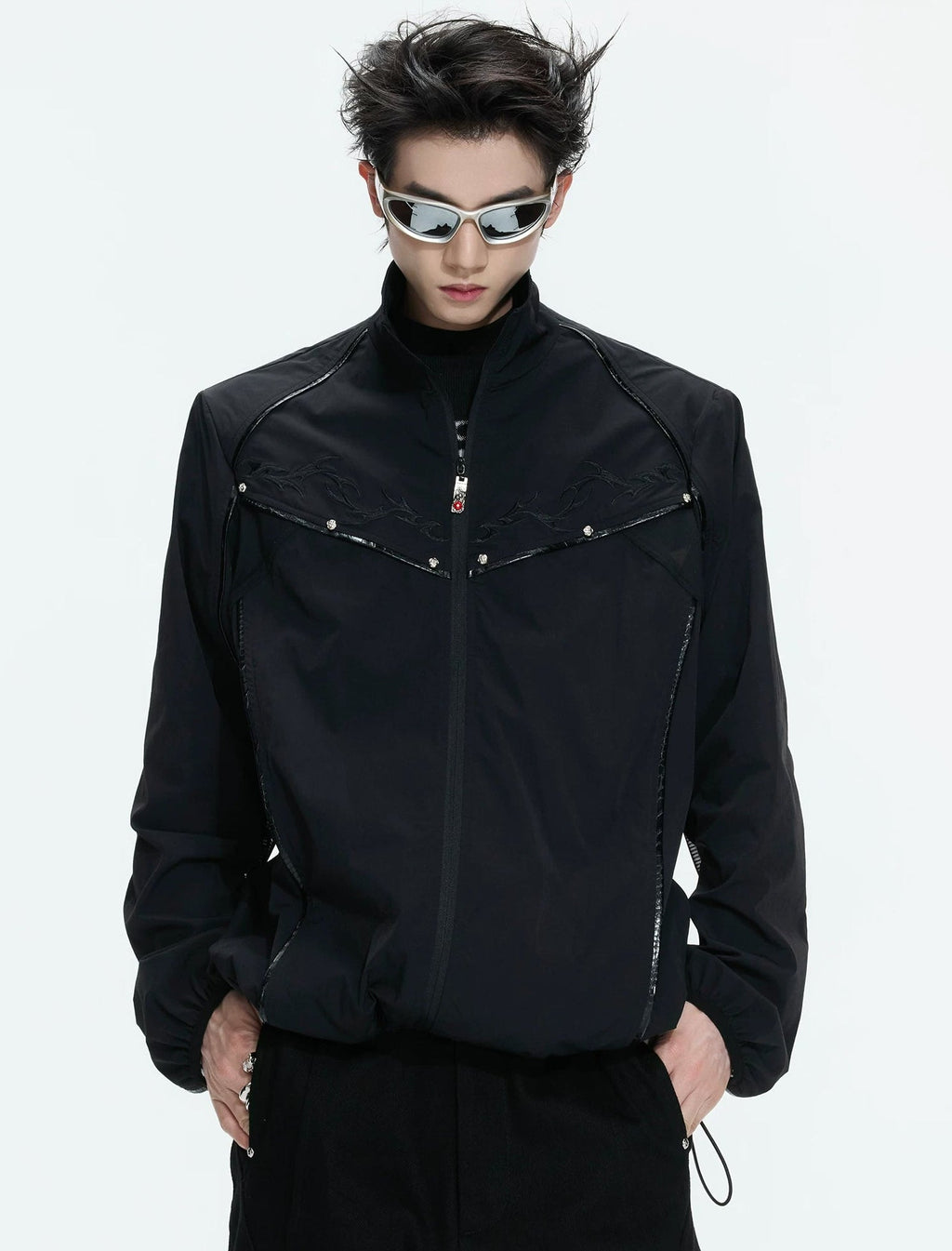 Embroidered Stand-Collar Lightweight Jacket - COPPING THREADS - Argue Culture