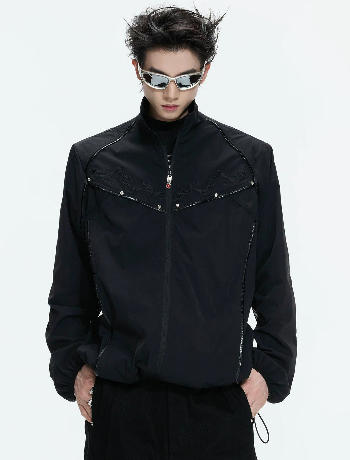 Embroidered Stand-Collar Lightweight Jacket - COPPING THREADS - Argue Culture