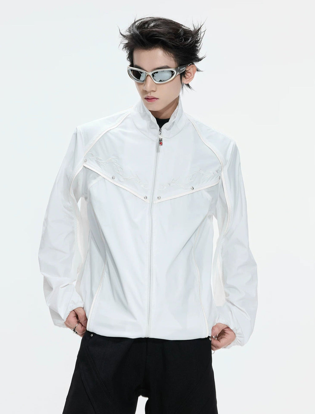 Embroidered Stand-Collar Lightweight Jacket - COPPING THREADS - Argue Culture