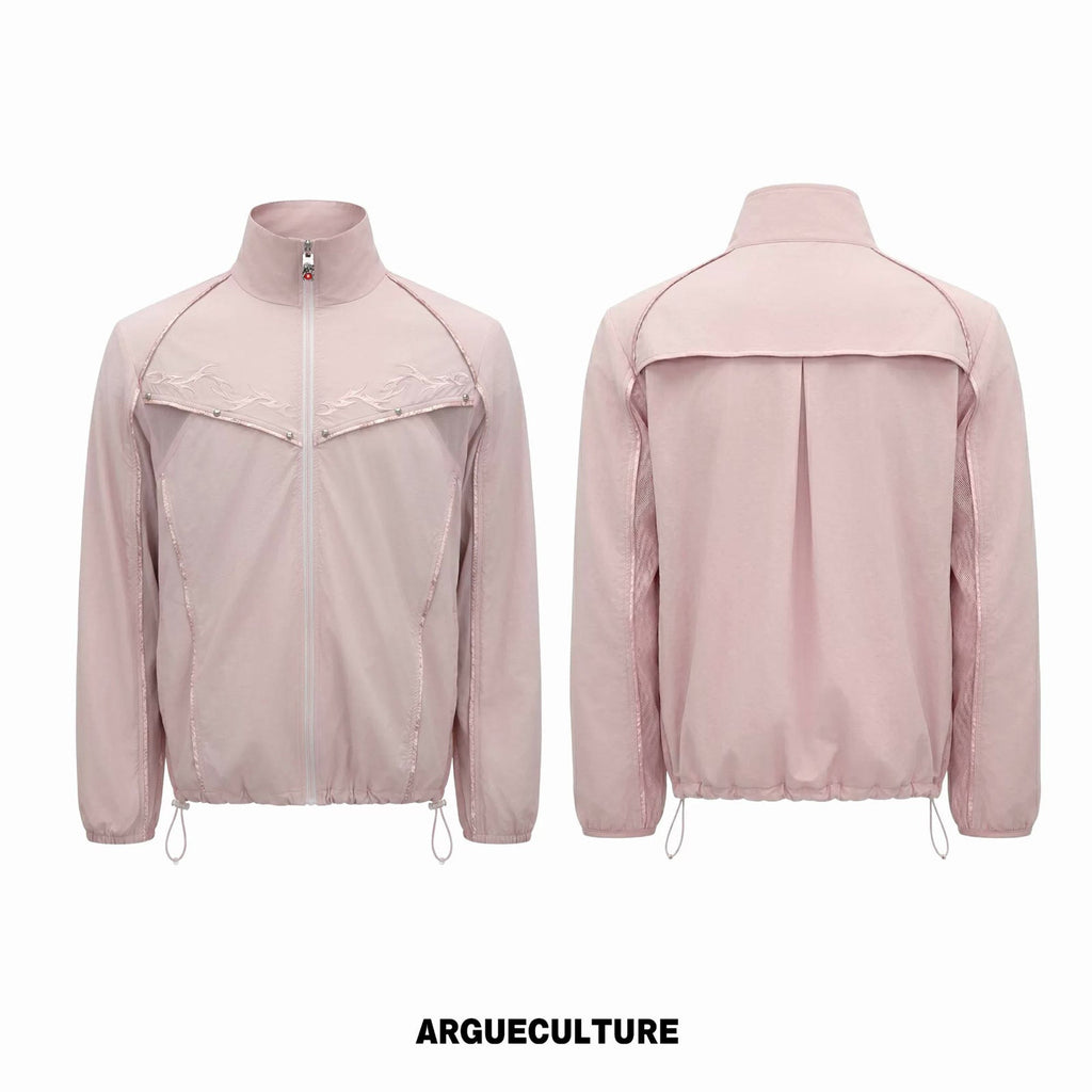 Embroidered Stand-Collar Lightweight Jacket - COPPING THREADS - Argue Culture