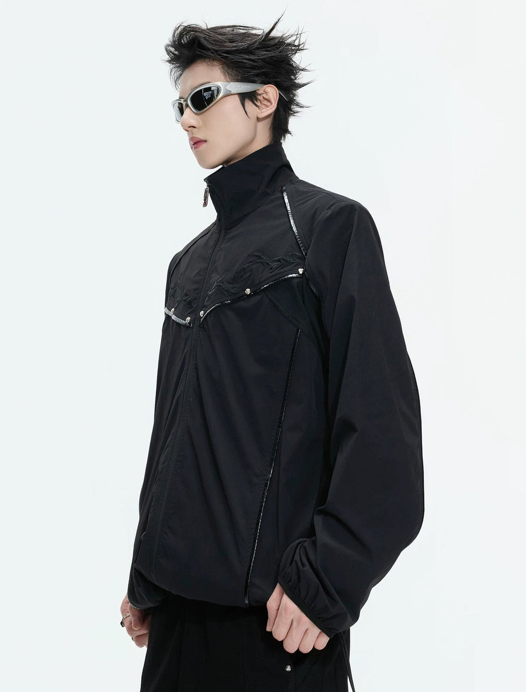 Embroidered Stand-Collar Lightweight Jacket - COPPING THREADS - Argue Culture
