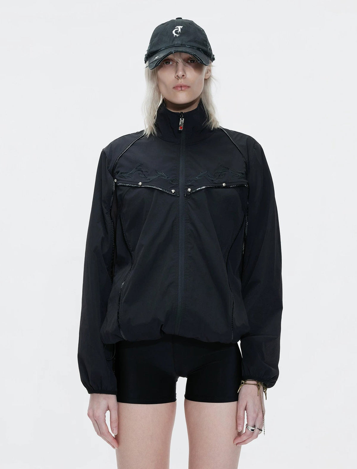 Embroidered Stand-Collar Lightweight Jacket - COPPING THREADS - Argue Culture