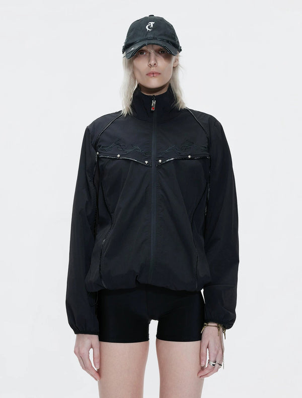 Embroidered Stand-Collar Lightweight Jacket - COPPING THREADS - Argue Culture