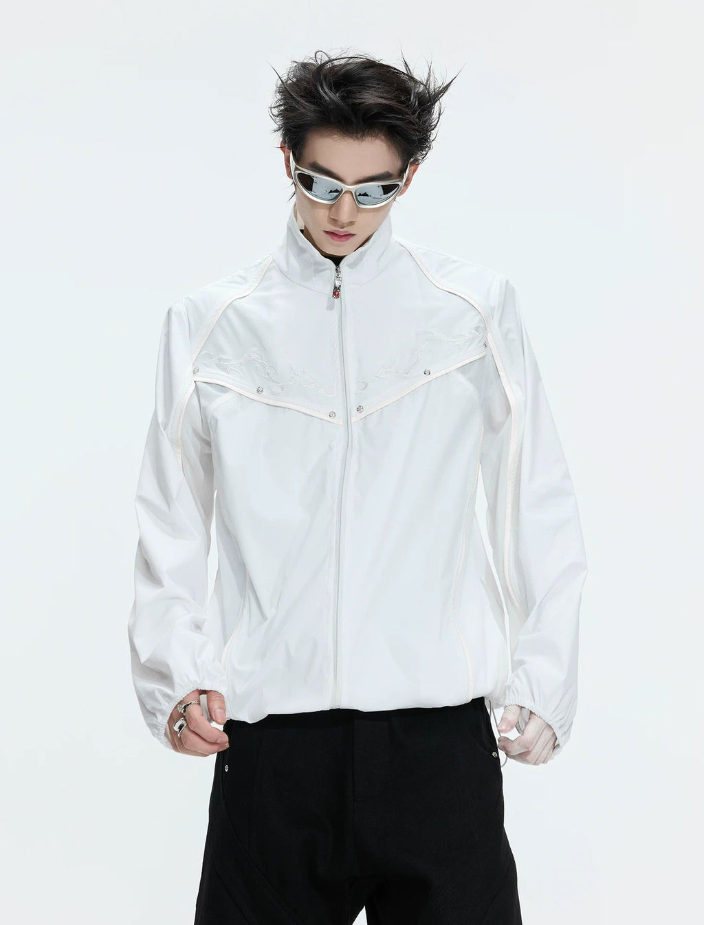 Embroidered Stand-Collar Lightweight Jacket - COPPING THREADS - Argue Culture