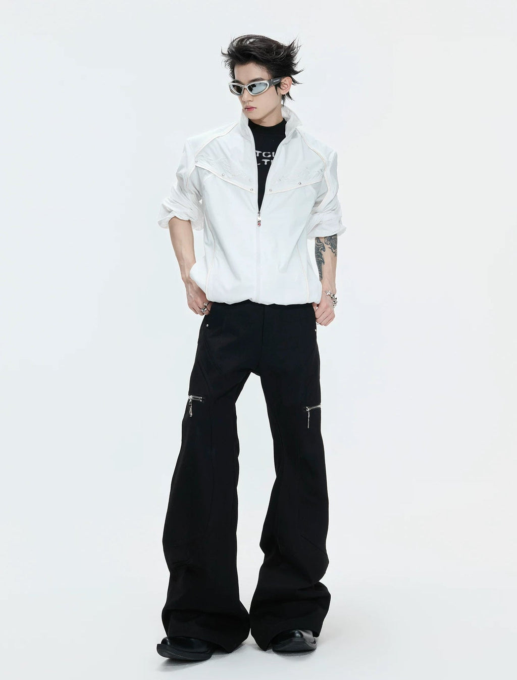 Embroidered Stand-Collar Lightweight Jacket - COPPING THREADS - Argue Culture