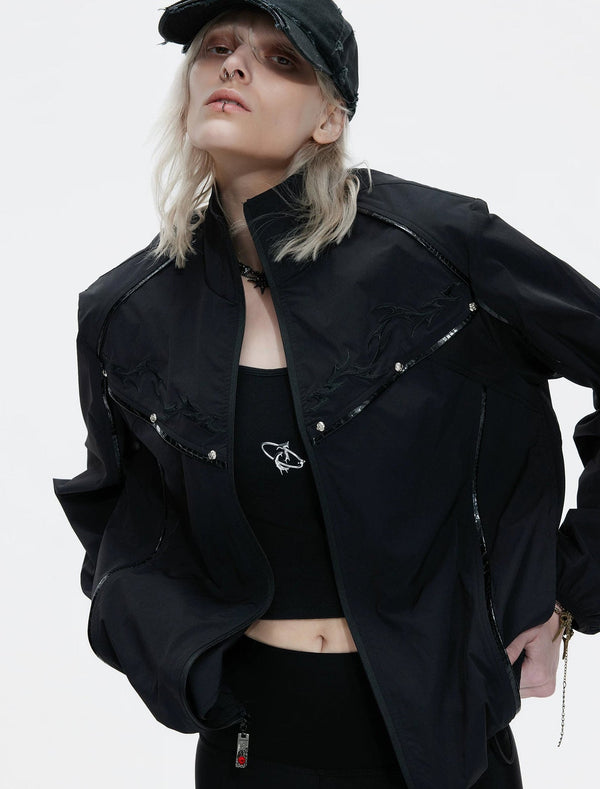 Embroidered Stand-Collar Lightweight Jacket - COPPING THREADS - Argue Culture