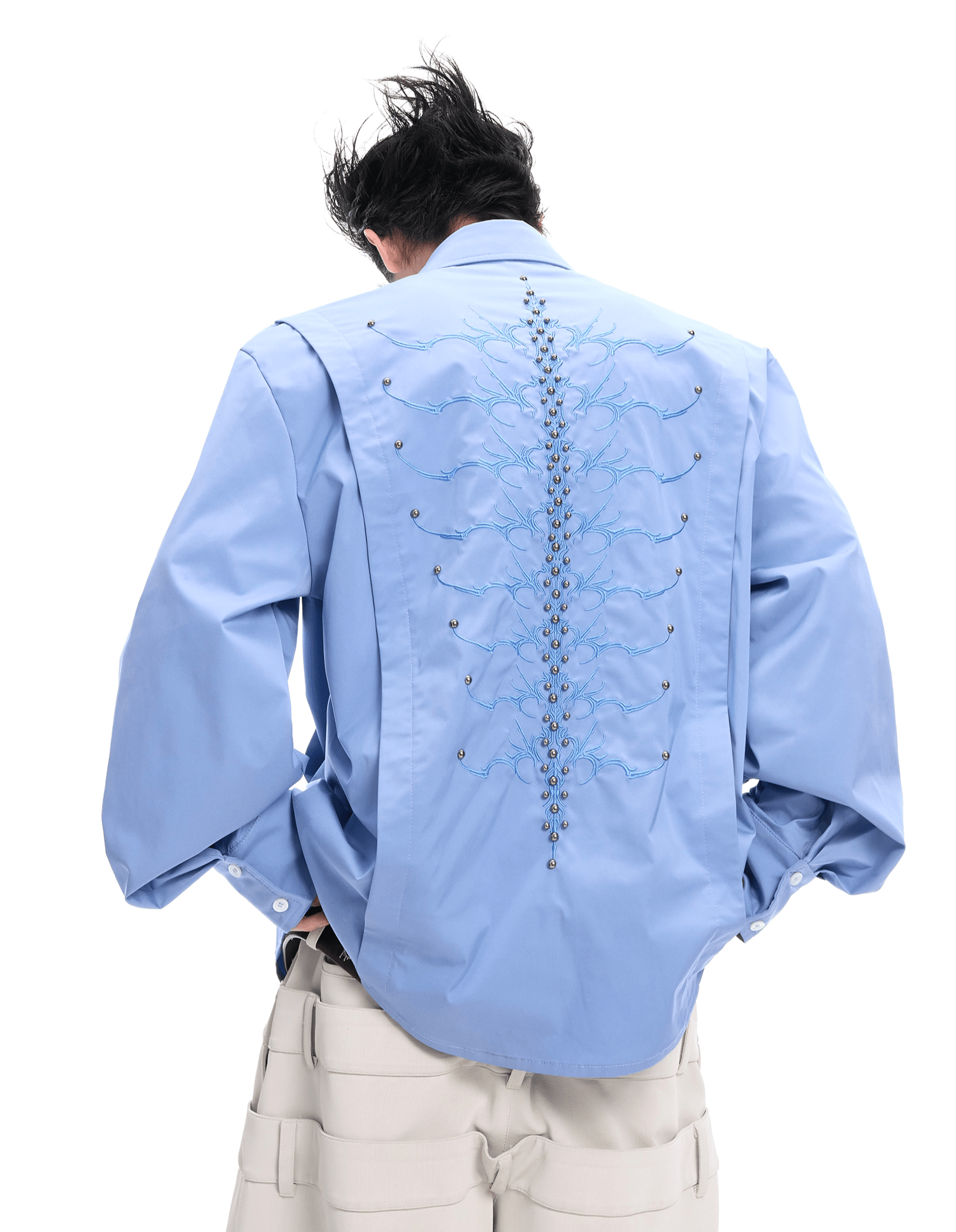 Embroidered Studded Spine Texture Shirt - COPPING THREADS - ArguE CulturE