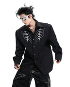 Embroidered Studded Spine Texture Shirt - COPPING THREADS - ArguE CulturE