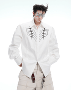 Embroidered Studded Spine Texture Shirt - COPPING THREADS - ArguE CulturE