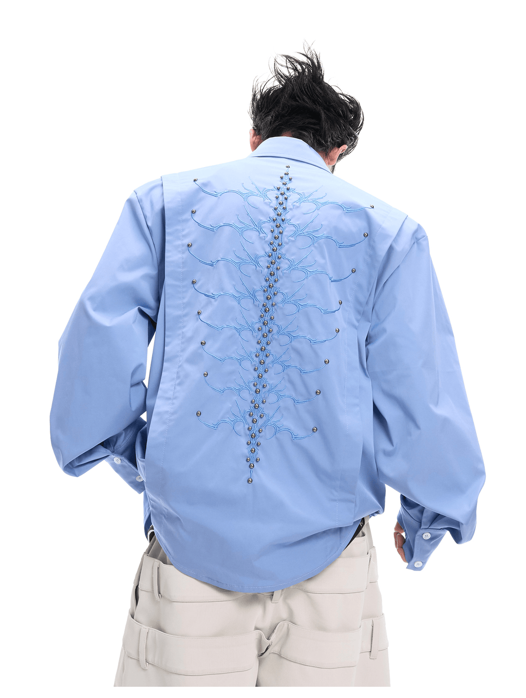 Embroidered Studded Spine Texture Shirt - COPPING THREADS - ArguE CulturE