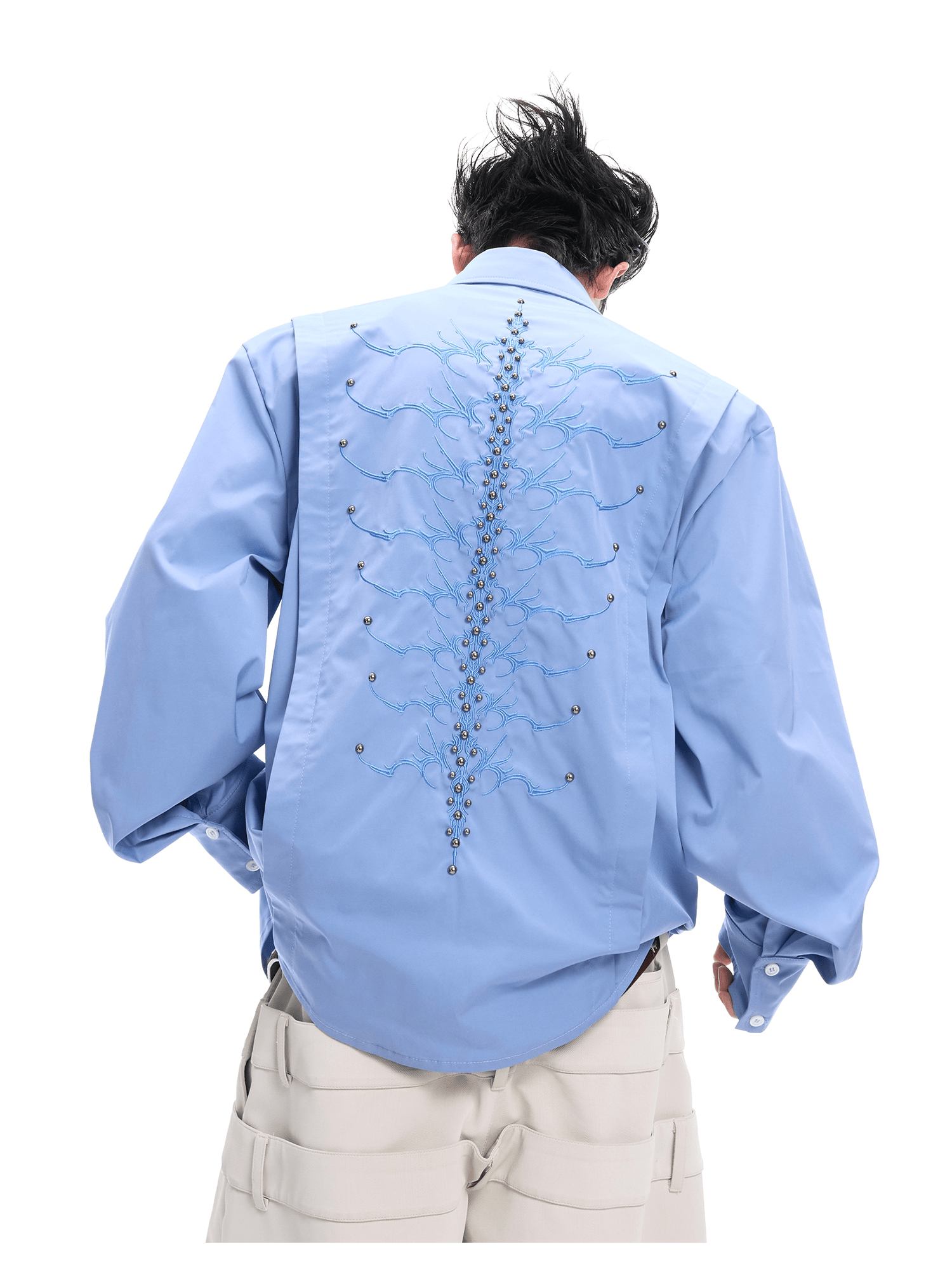 Embroidered Studded Spine Texture Shirt - COPPING THREADS - ArguE CulturE