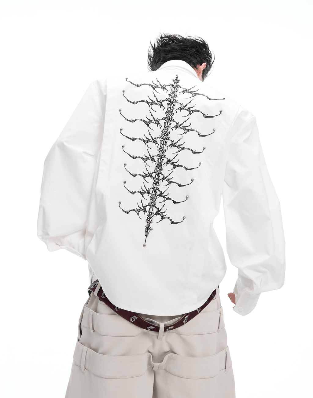 Embroidered Studded Spine Texture Shirt - COPPING THREADS - ArguE CulturE