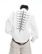 Embroidered Studded Spine Texture Shirt - COPPING THREADS - ArguE CulturE