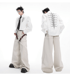 Embroidered Studded Spine Texture Shirt - COPPING THREADS - ArguE CulturE