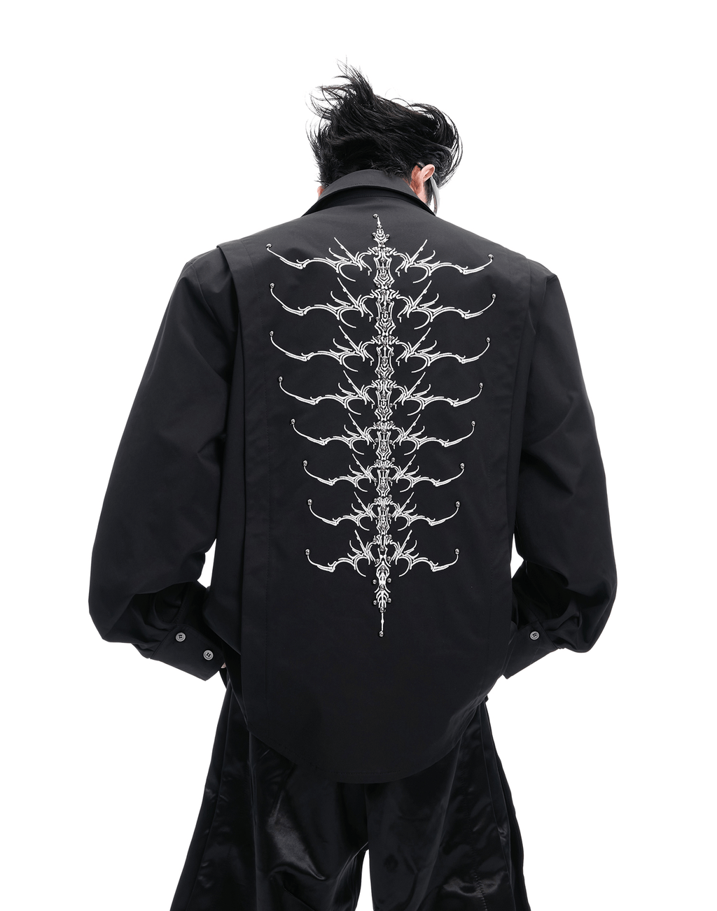 Embroidered Studded Spine Texture Shirt - COPPING THREADS - ArguE CulturE