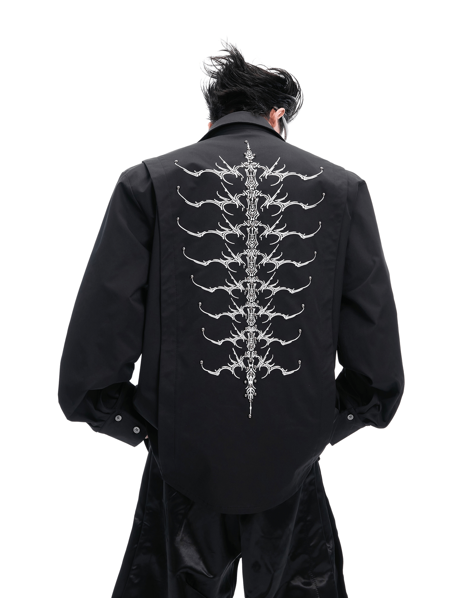 Embroidered Studded Spine Texture Shirt - COPPING THREADS - ArguE CulturE