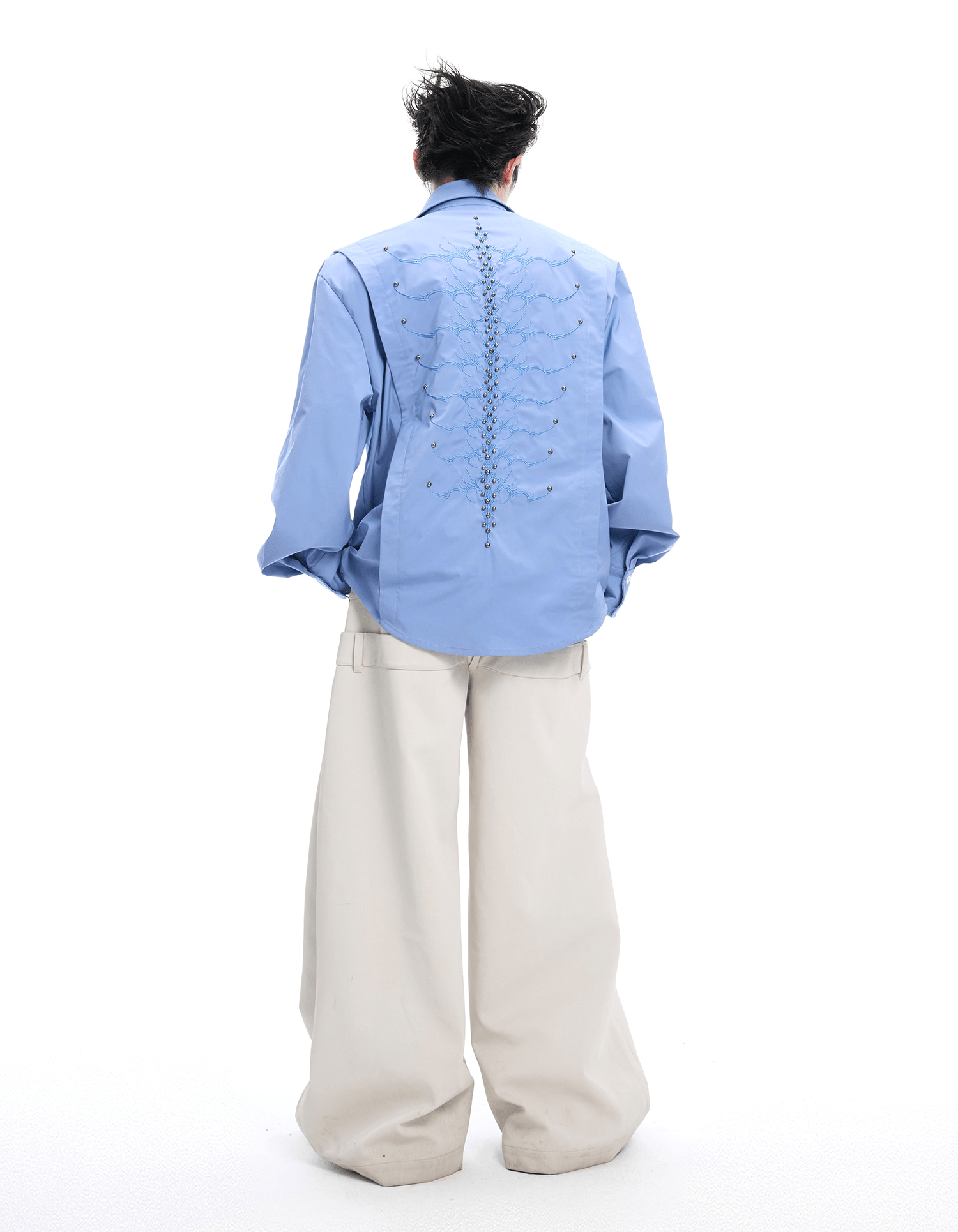 Embroidered Studded Spine Texture Shirt - COPPING THREADS - ArguE CulturE