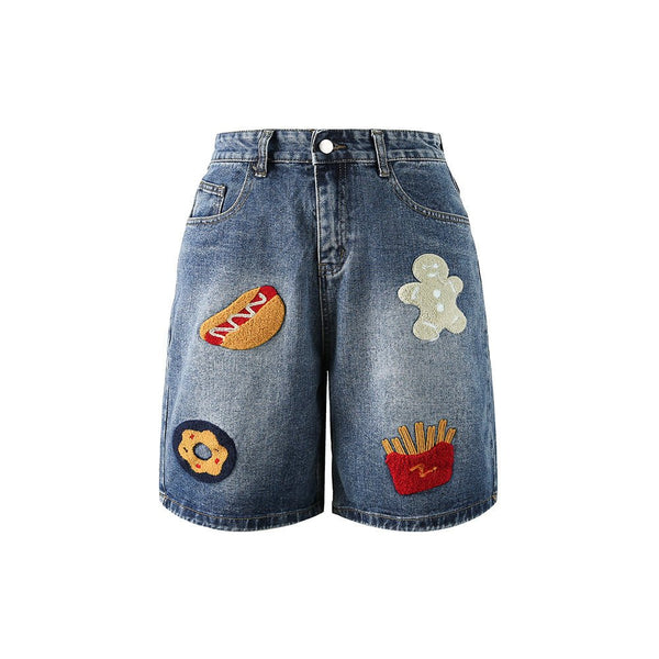 Embroidered Vintage Denim Shorts - COPPING THREADS - CATTEE