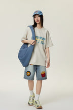 Embroidered Vintage Denim Shorts - COPPING THREADS - CATTEE