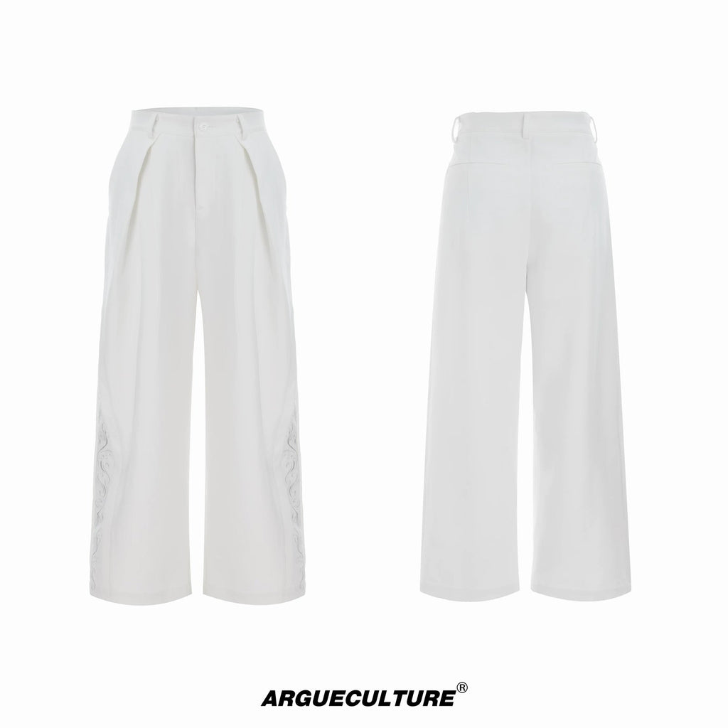 Embroidered Wide-Leg Tailored Pants - COPPING THREADS - Argue Culture