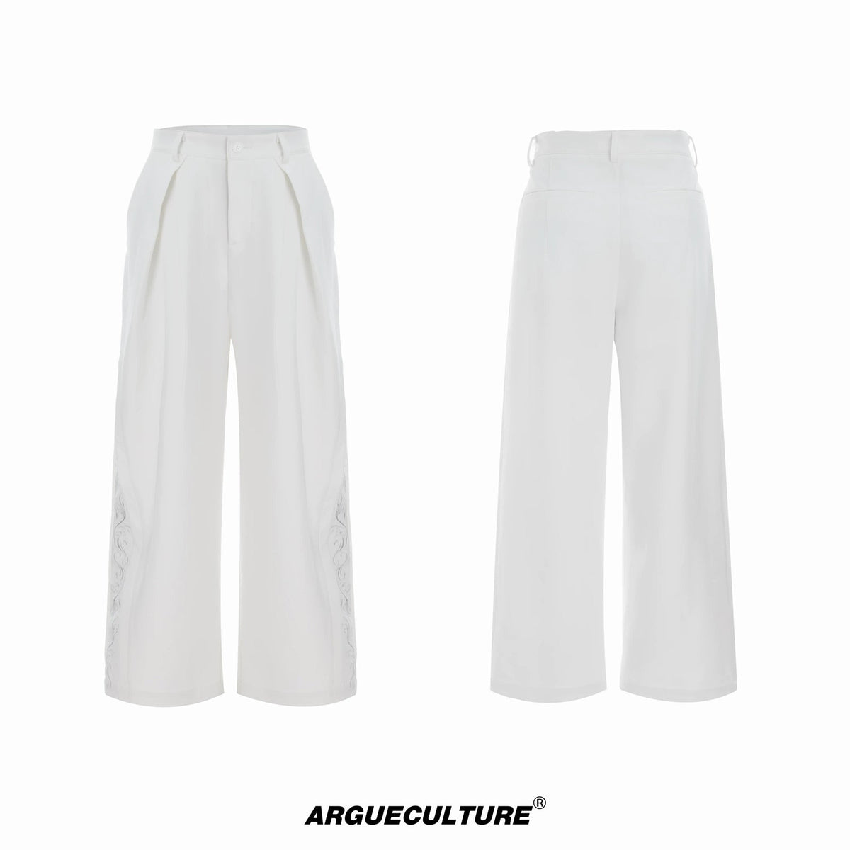 Embroidered Wide-Leg Tailored Pants - COPPING THREADS - Argue Culture