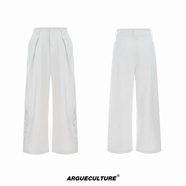 Embroidered Wide-Leg Tailored Pants - COPPING THREADS - Argue Culture