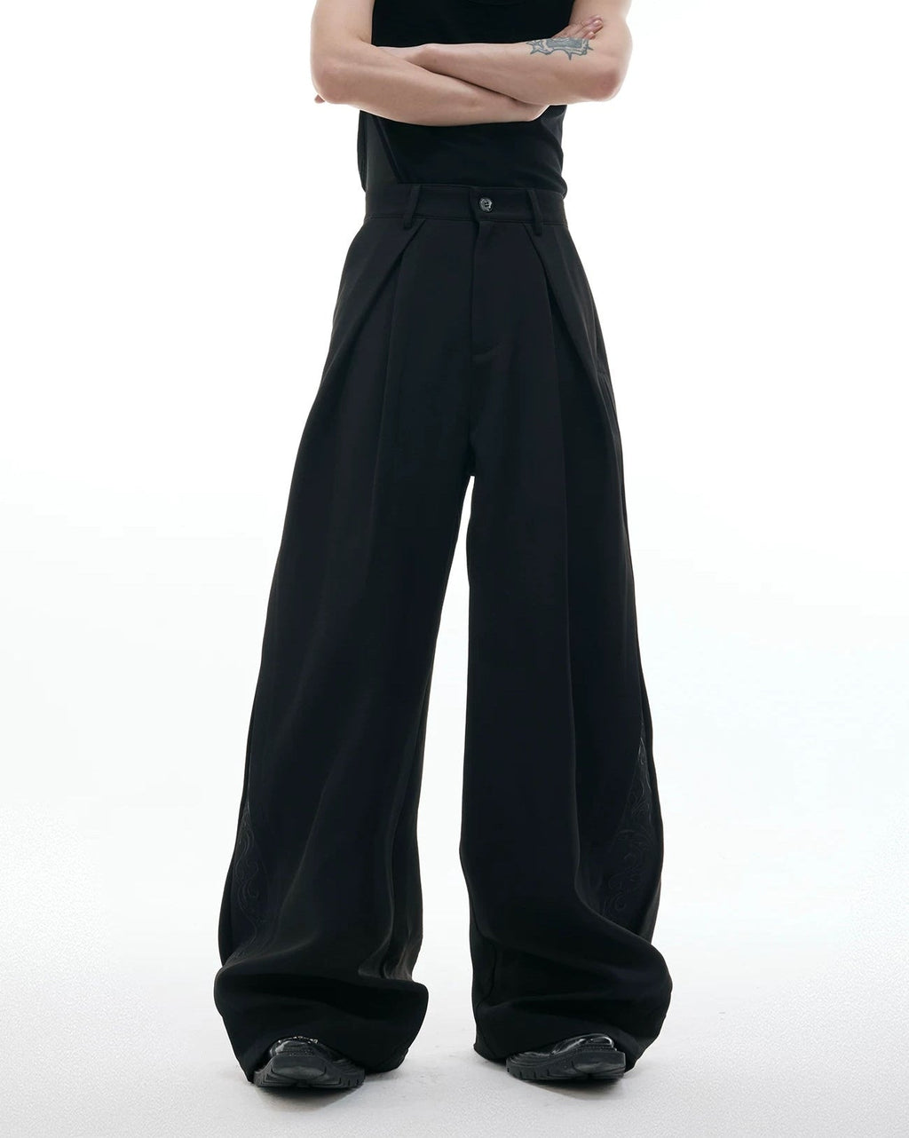 Embroidered Wide-Leg Tailored Pants - COPPING THREADS - Argue Culture