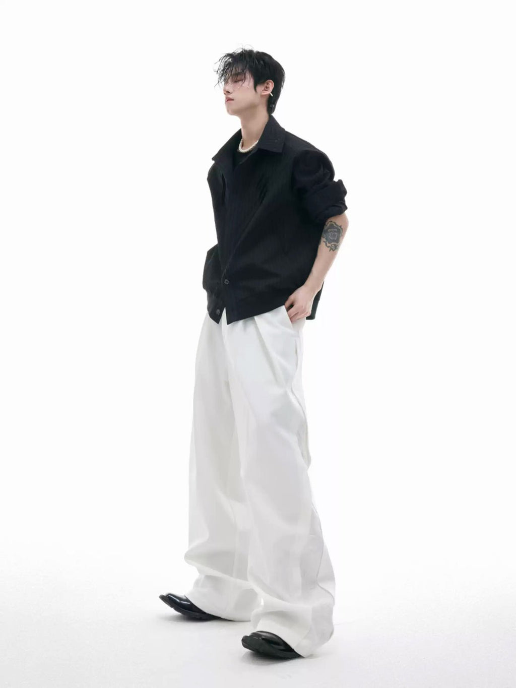 Embroidered Wide-Leg Tailored Pants - COPPING THREADS - Argue Culture
