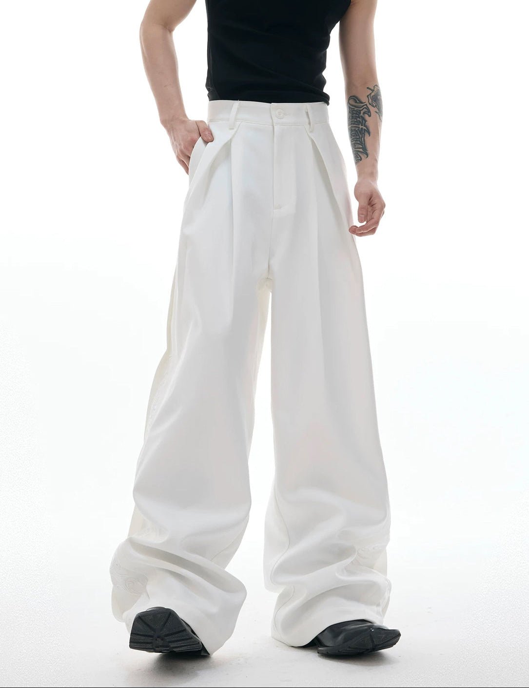 Embroidered Wide-Leg Tailored Pants - COPPING THREADS - Argue Culture