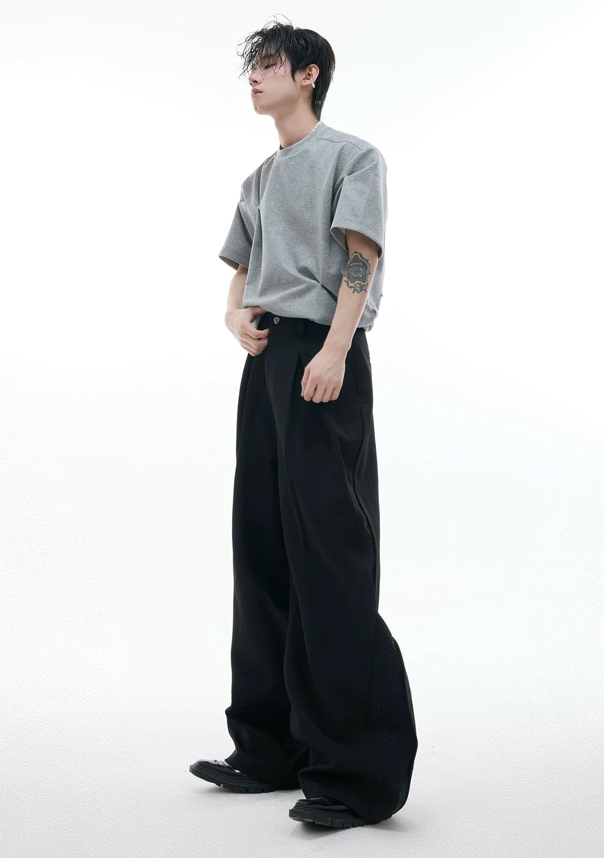 Embroidered Wide-Leg Tailored Pants - COPPING THREADS - Argue Culture