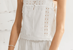 Eyelet Embroidered Cotton Sleepwear Set - COPPING THREADS - CT Dreamscape