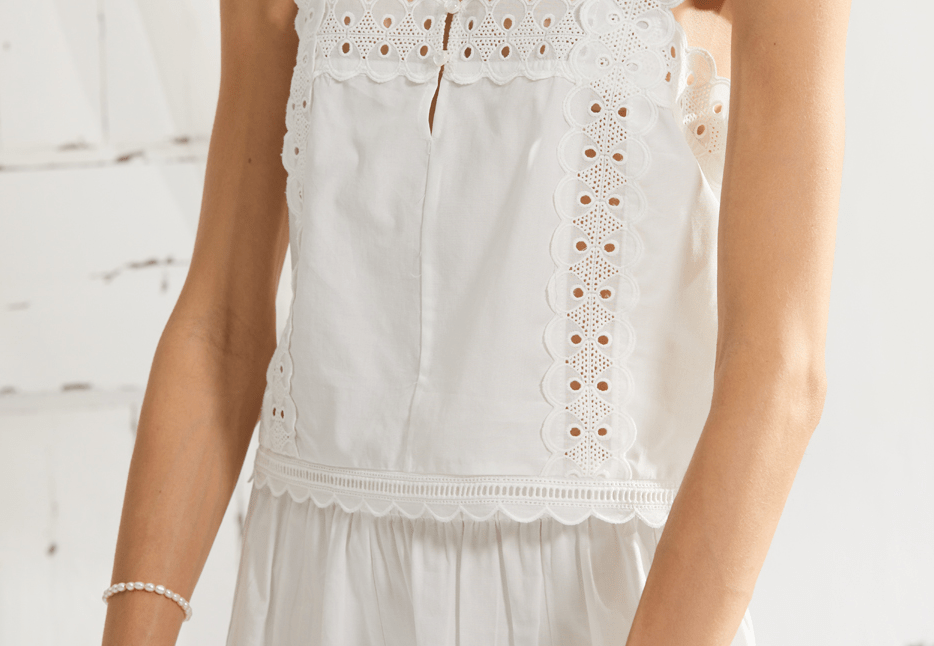 Eyelet Embroidered Cotton Sleepwear Set - COPPING THREADS - CT Dreamscape