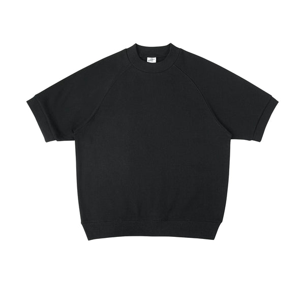 IDLT short sleeve sweatshirt, black front.
