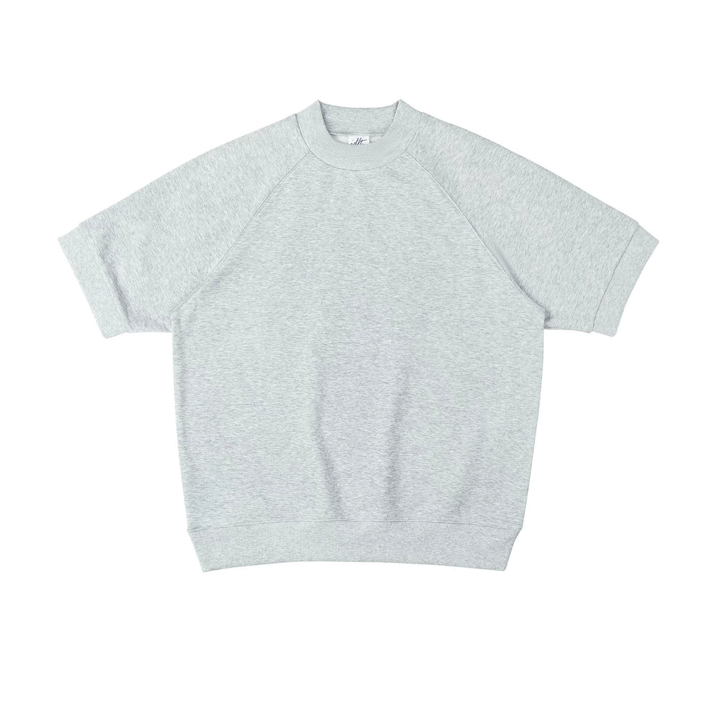 IDLT short sleeve sweatshirt, heather gray front.