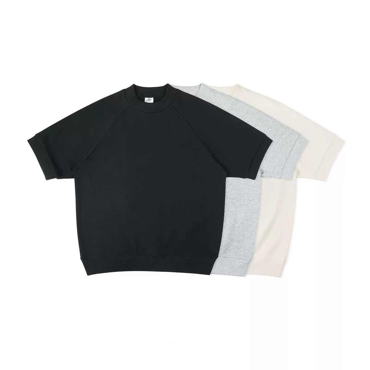 IDLT short sleeve sweatshirt, layered color lineup.