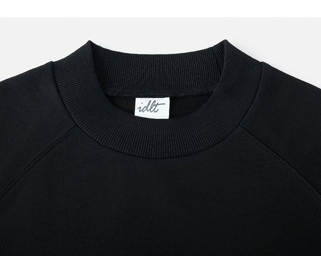 IDLT short sleeve sweatshirt, black crewneck.